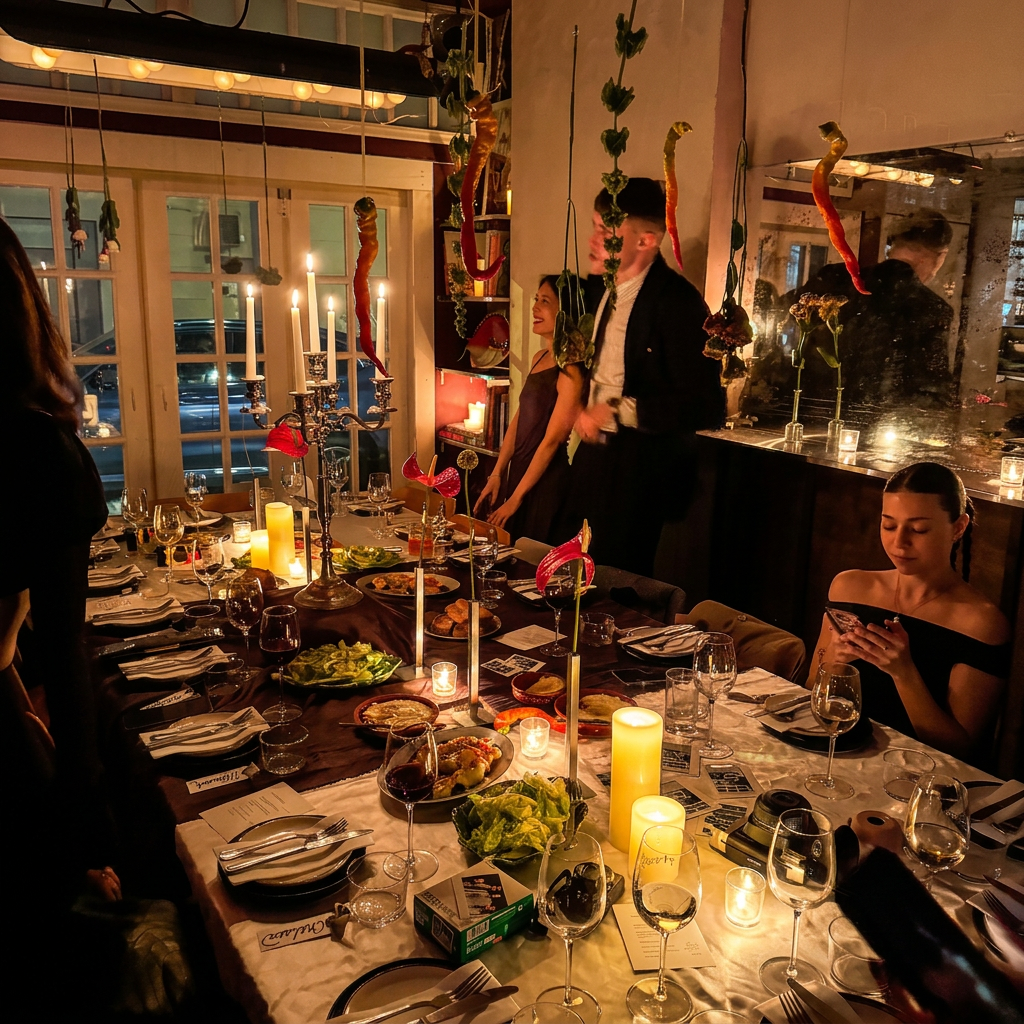 Guests toasting at a private team celebration