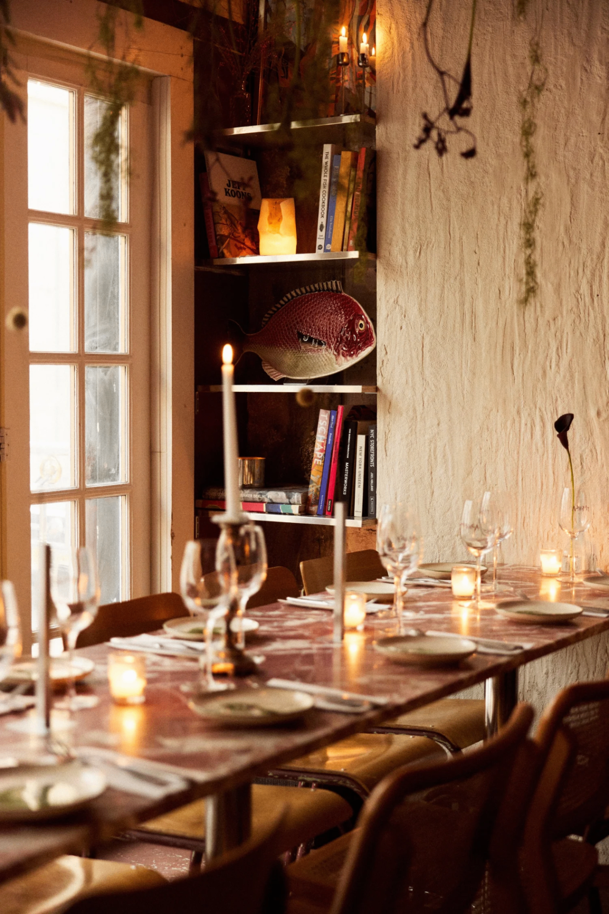 Candlelit dining room at TASHCA