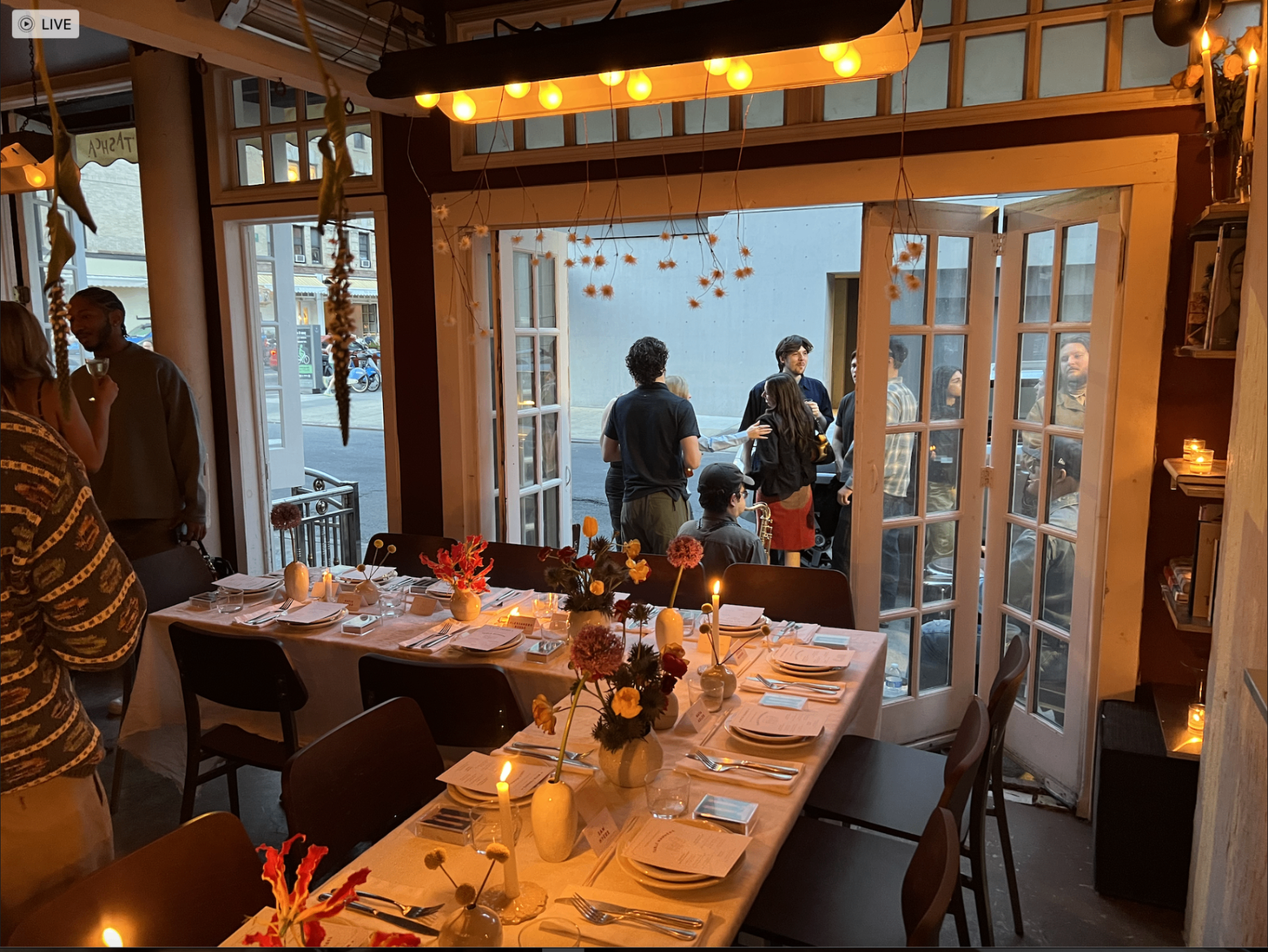 Daytime tables set for a private event